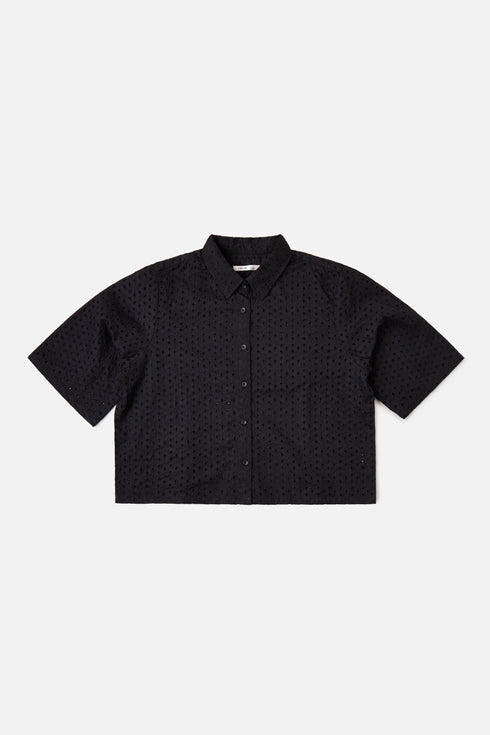 Black Schiffli Shirt